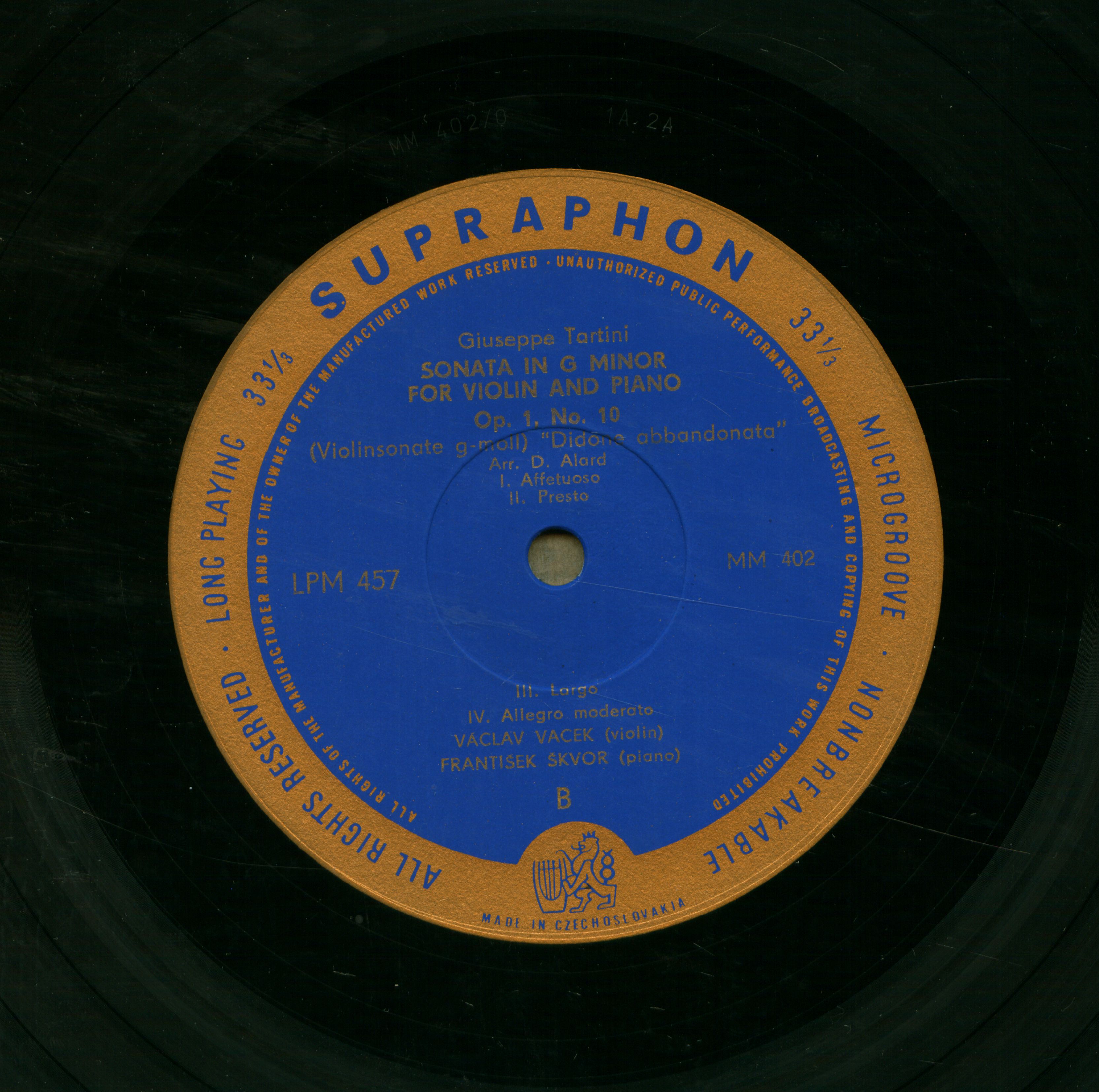 Sonata in g minor for violin and piano Op. 1, No. 10 : Violinsonate g-moll "Didone abbandanata"